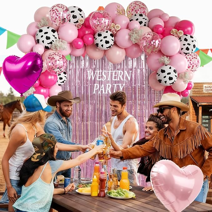 Pink Cow Print Balloons Garland Arch Kit - Image 5
