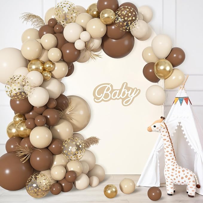 164Pcs Brown and Gold Balloons Garland Arch Kit Different Sizes | 18 12 10 5 - Image 5