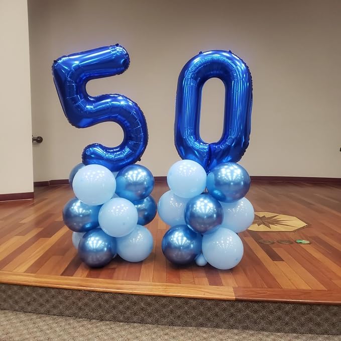 Large Number 0 Balloons Dark Blue Birthday Party Decorations - Image 4