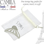 Camila Paris CP3637 French Hair Clip for Women Thick Hair for Long Curly Wavy Hair, Gray, Girls Hair Claw Clips Fashion Styling Hair Accessories for Women, Strong Hold No Slip Grip, Made in France