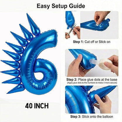 Speed Hedgehog 6th Birthday Balloon Centerpiece Set Royal Blue Red Gold Latex - Image 4