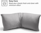 Bare Home Microfiber Body Pillow Cover - Ultra Soft - Cooling Pillowcase - Double Brushed - Pillowcase with Zipper Closure - Easy Care (20''x54'' Body Pillow Cover, Light Grey)