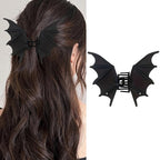Halloween Hair Clip for Women for Thick Hair Black Bat Wing Metal Claw Clips Gothic Accessories Cute Matte Barrettes for Styling Accessories Halloween Party Favors Christmas Supplies