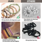 Boho Hair Ties For Girls, Bracelet Hair Ties For Women, Hair Tie Bracelet, Elastic Hair Bands For Ponytails, Ponytail Holder For Daily Life, Sport, Cooking, Working (20pcs)