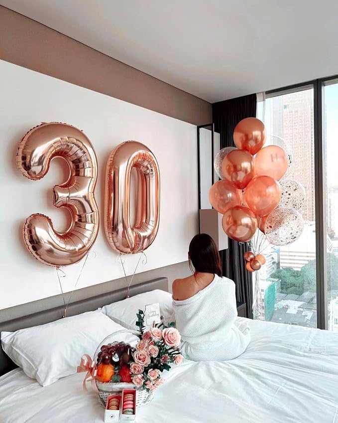 Rose Gold Number 3 Balloon 40 inch, Balloon numbers party supplies, deco photo - Image 6