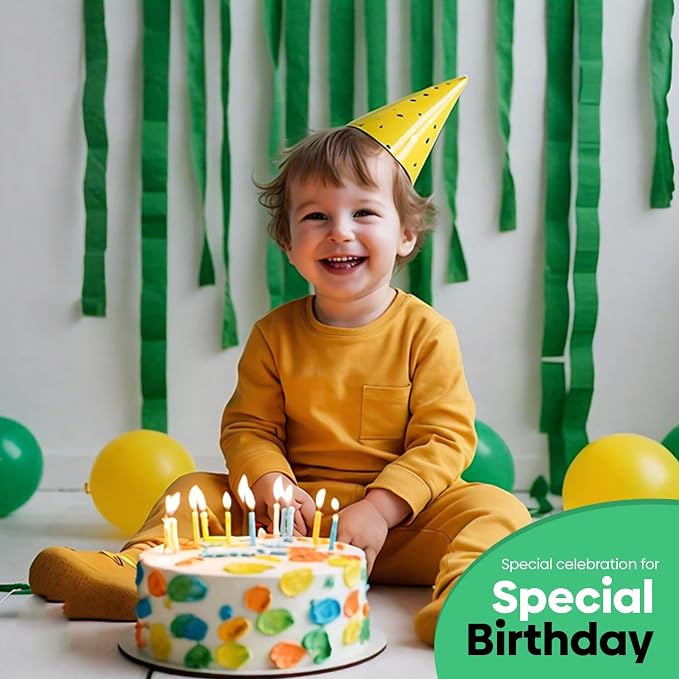 4 Green Crepe Paper Streamers, 328ft Pack of Party Decorations | Each roll is - Image 6
