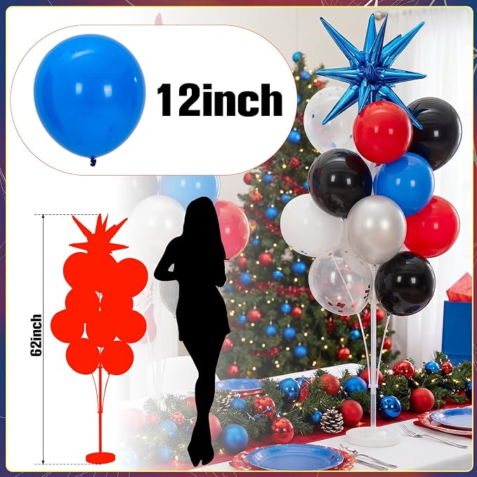 Gejoy 2 Sets 62" Large Hero Theme Balloon Tower Stand Kit, Entire Balloon - Image 5
