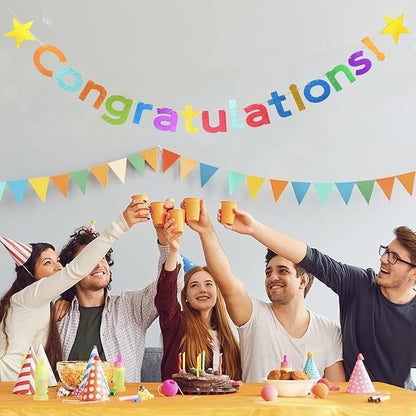 Colorful Glitter Congratulations Banner - Image 5