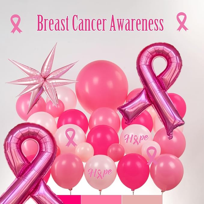Hot pink and pink balloons Breast Cancer Awareness Decorations Balloons Arch - Image 7