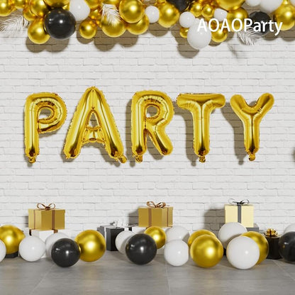 52PC Letter Balloons Foil Mylar Gold Balloons A-Z 16Inch Hanging Alphabet - Image 4