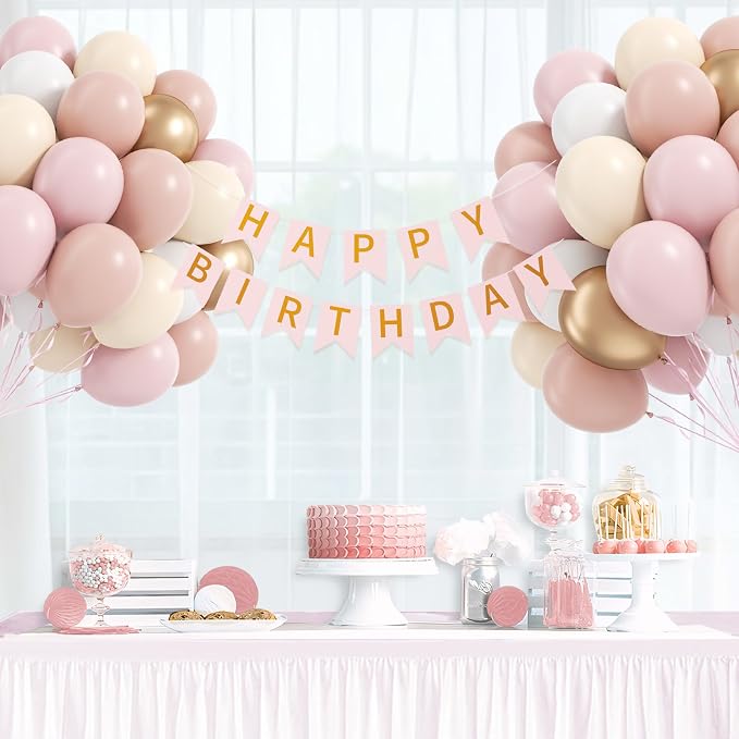 60pcs Dusty Pink Balloons 12inch - Image 7