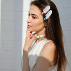 No Crease Creaseless No Bend Hair Clips For Styling Non Slip Flat Clips For Makeup Hair Accessories For Women,Sparkle Pink Purple,10 PCS