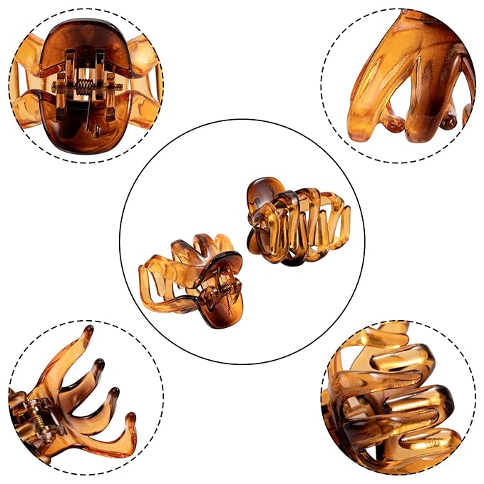 YOHAMA 10 pcs Hair Clips Medium Small 1.57 Inch Octopus Claw Clips 4cm Medium Jaw Clips Durable Strong Grip for Women Girls Thick Hair.