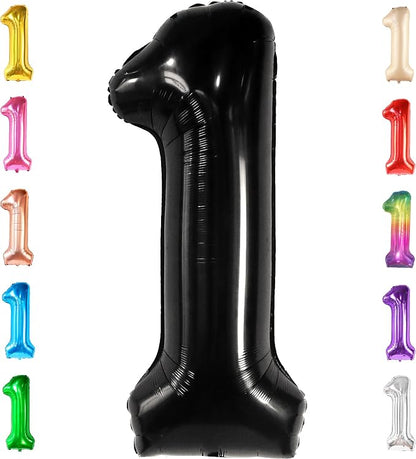 KatchOn Black Number 1 Balloon 40 Inch, Happy Birthday Balloon | Large Mylar by KatchOn