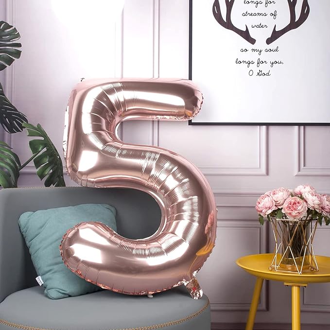 Jonhamwelbor 50 Number Balloons Rose Gold Big Giant Jumbo Number 50 Foil Mylar - Image 3