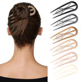 6 PCS French Hair Pins for Women - Large U-Shaped Hair Forks with Internal Teeth, Strong Hold for Thick & Thin Hair, Effortless French Twists, Updos, Buns & Chignons, Hairstyle Accessories