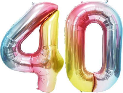 Rainbow Number Balloons Birthday Balloons by United-UnicornsParty