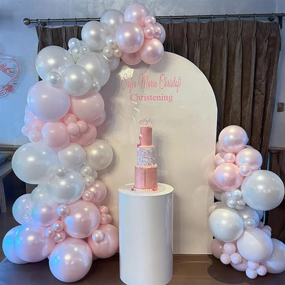 Pink Balloons 60 Pcs Light Baby Pearl Pink and White Latex Party Balloon - Image 2