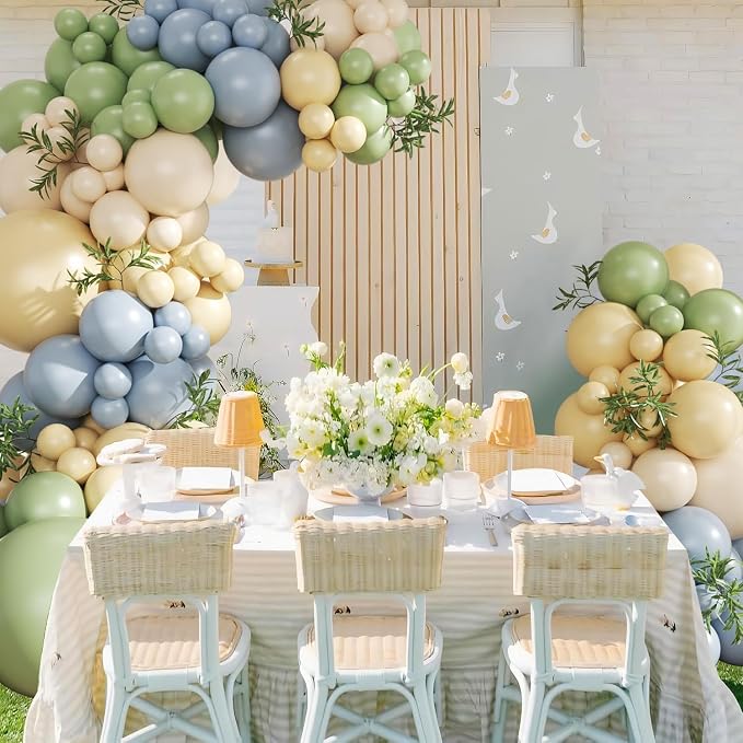 CROSSFINGERS Green Blue Yellow Pastel Balloon Arch Kit - Image 7