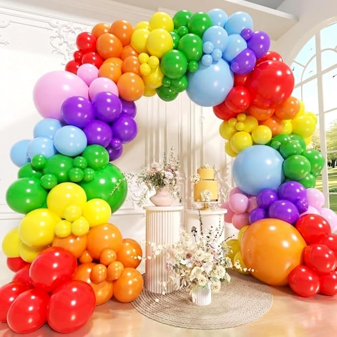 Rainbow Colorful Balloons Arch Kit, Baby Shower, Anniversary Party Decorations - Image 5