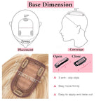 SEGO 100% Real Human Hair Toppers, with Air Bangs, Silk Base 150% Density, Clip in Topper, 2.7肺5.1・ HairPieces for Women, with Thinning/Hair Loss Cover Gray
