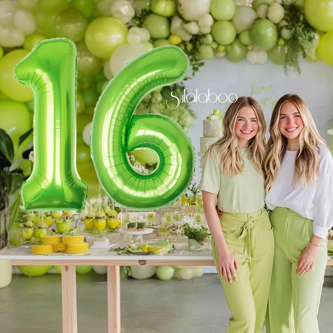 40 Inch Green Number 16 Balloon Lime Big Large Helium Number 0-9 | Giant - Image 3