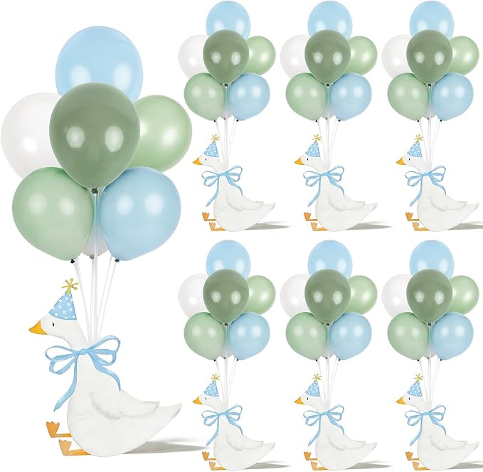 12 Sets One Silly Goose 1st Birthday Decoration Goose Balloon Stand Kit Baby by Unknown