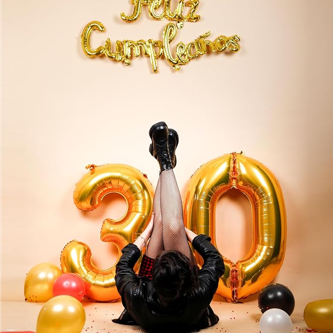 40 Inch Gold Number 0 Foil Balloon - Image 7