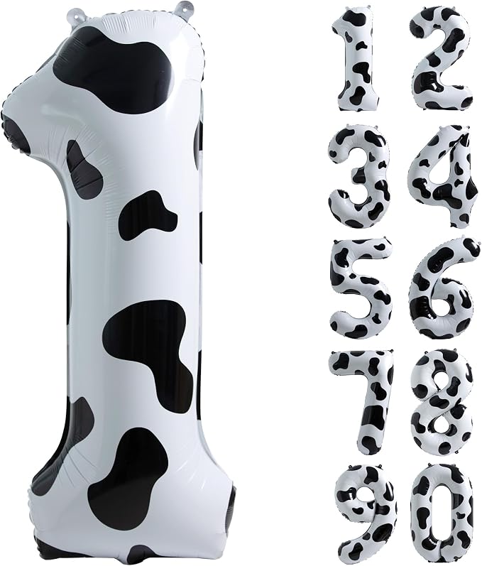 Cow Print Number 1 Balloon, Large 40 Inch Cow Number Birthday Balloons | Helium by Exquisitehighqualitypartydecorationstomeetyoureveryneed%EF%BC%81