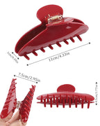 HAIMEIKANG Large Acetate 4 Inch Hair Claw Clip for Women - French Style Hair Claws for Thick Hair with Non-Slip Teeth, Hair Accessories for Updos, Buns & Ponytails