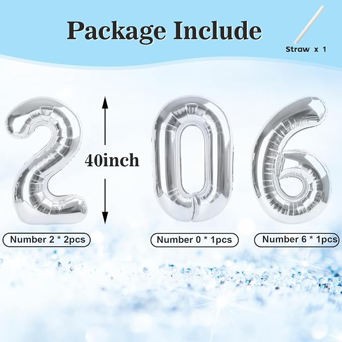 2026 Number Black Balloons 40Inch Balloon - Image 5