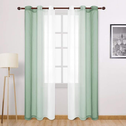 DWCN Light Sage Ombre Sheer Curtains by DWCN