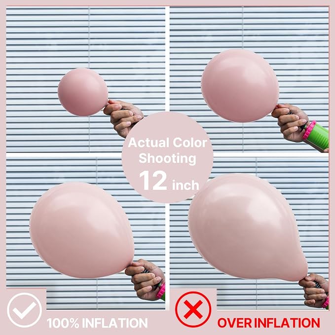 PartyWoo Dusty Pink Balloons 100pcs Lilac Pink Color 12 Inch | Balloons - Image 4