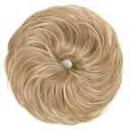 SARLA Messy Hair Bun Hair Pieces Curly Synthetic Updo Fake Scrunchies Ponytail Extension for Women Dirty Blonde 1PCS