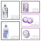 Aromatherapy Essentials Spa Set for Women in Large Silver Tub Bath Set Includes 2 Bath Bombs, Body Lotion, Bath Salts, Shower Gel, and Bubble Bath (Lavender)