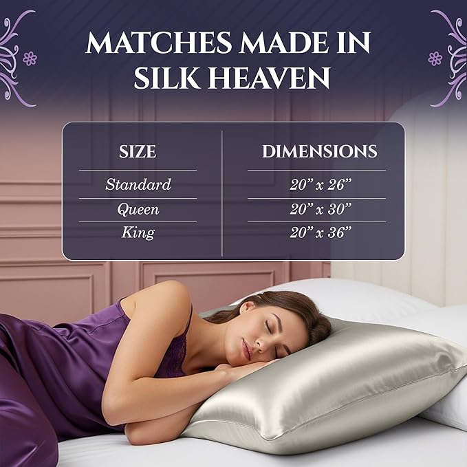 DECOLURE 100% Pure Mulberry Silk Pillow Case Queen Size – Highest Grade 30 Momme 6A+, Luxuriously Soft & Cooling Silk Pillowcase for Hair & Skin, Hypoallergenic, Breathable, Hidden Zipper (Ivory)