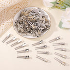120pcs Double Prong Curl Clips, Metal Hairpins for Hair Styling and Bows, Salon-Grade Hair Clips for Curling (Silver)