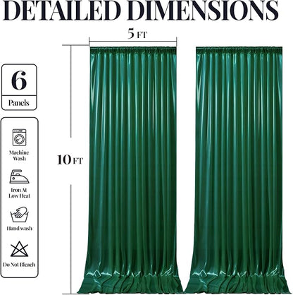 30x10ft Dark Green Glitter Backdrop Curtain - Image 9