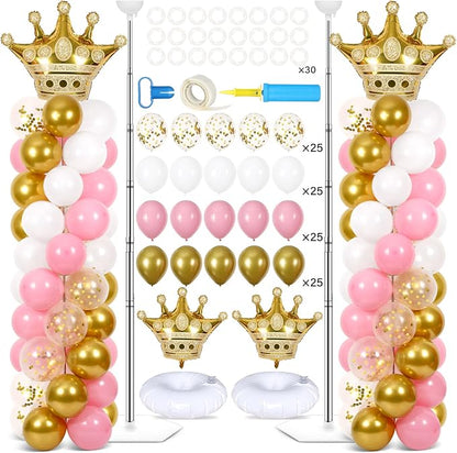 2 Sets Princess Party Balloon Column Stand Kit by Naozinebi
