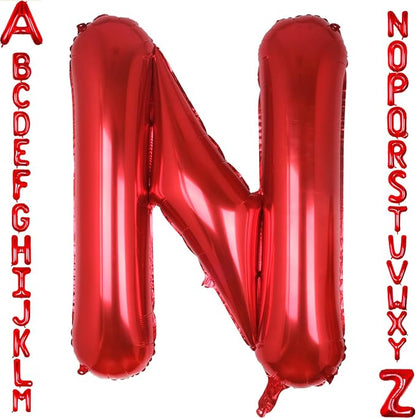 AULE 40 Inch Red N Balloon Letter Foil A-Z Birthday Big Alphabet | Birthday by AULE