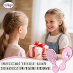 12 Pcs Unicorn Mini Detangler Brush, Mini Travel Hair Brush, Bristles Plastic Detangling Brush,No Tangle Soft Flexible Bristles for Straight, Curly, Thick Hair for Party Gift