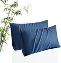 Pillow Cases Queen Size 2 Pack, Bamboo Rayon Cooling Pillowcases with Envelope Closure, Cool Breathable Pillow Case for Hot Sleepers & Night Sweats, 20x30 inch, Deep Blue