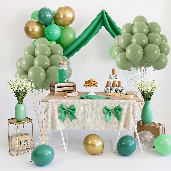 50pcs Sage Green Balloons, Helium Quality 12inch Neutral Olive Green Party - Image 3