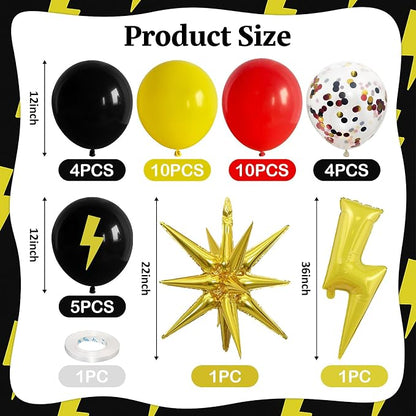 Red Yellow Black Balloons, Cartoon Theme Balloons - Image 2