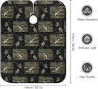 Hair Cut Cape Bass Fishing Camo Camouflage American Flag Hunting Black Hair Cutting Gown, Lightweight Hairdresser Apron for Hair Cutting, Haircut Tools