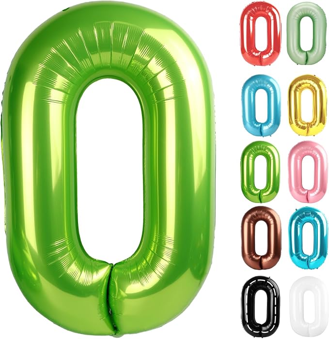 Light Green Number 0 Balloon 40 Inch by IWERP
