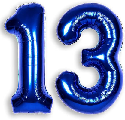 40 Inch Navy Blue Big Number 13 Balloon 0-9 Large Helium | Royal Blue Balloons by SULALABOO