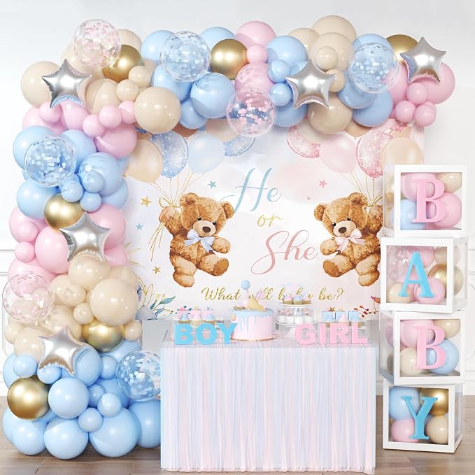 Bear Gender Reveal Decorations by BIENAN