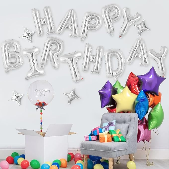 Happy Birthday Balloons Banner, Foil Balloon Personalized Name Letters Balloons - Image 4