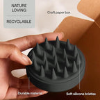 Silicone Scalp Scrubber for Dandruff – Serum, Balm, & Hair Oil Applicator – Scalp Massager Hair Growth for Men, Women – Shampoo Massager Brush or Head Scratcher – Alternative to Shower Comb (Black)